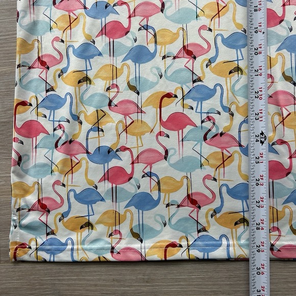 Tom Baine Men's XL Slim Fit Flamingo AOP Performance Collection Gold Polo - Picture 11 of 12